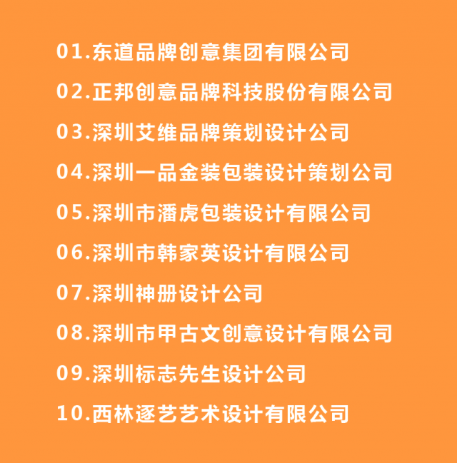 中國深圳包裝設計公司排名前十強名單有哪些？